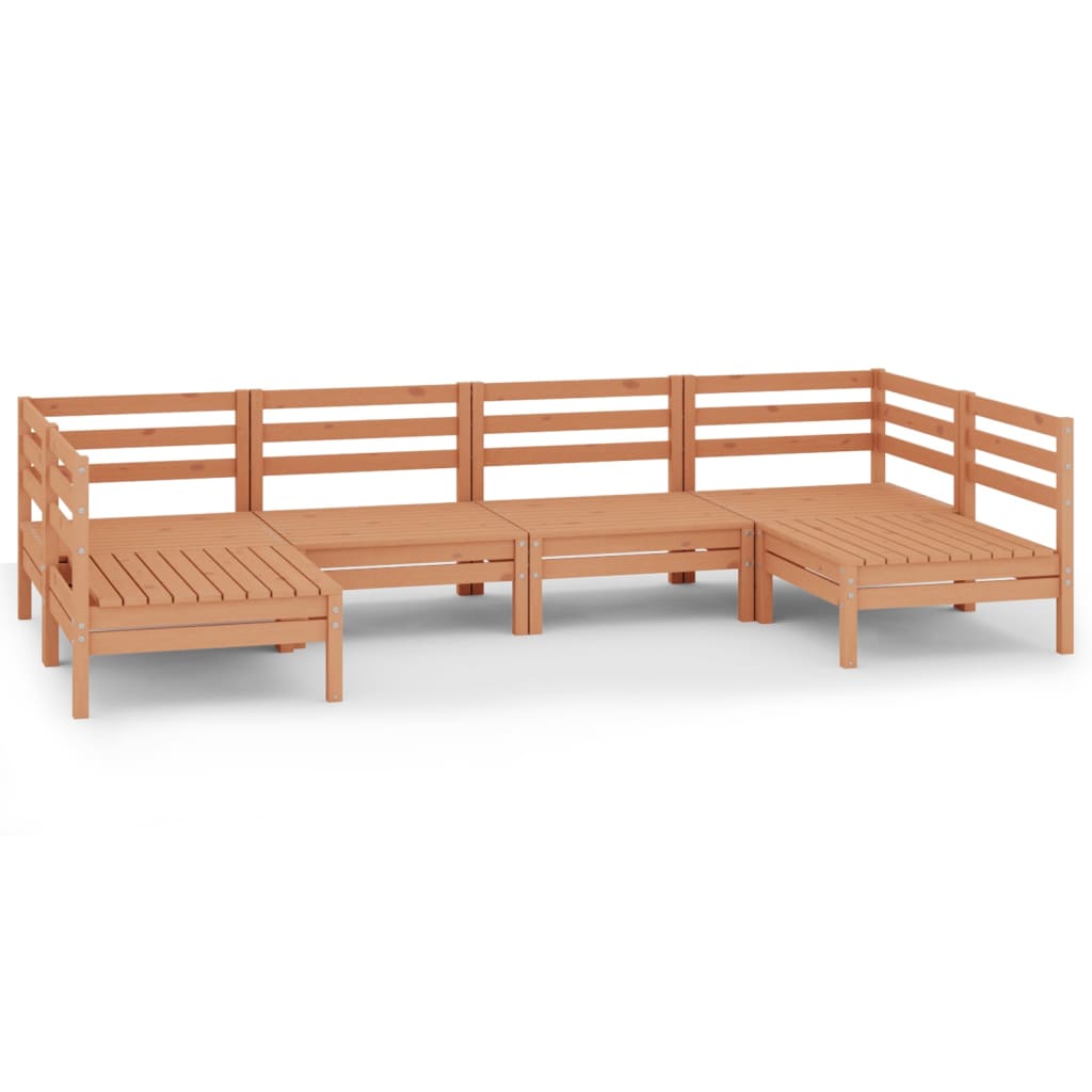 6 Piece Garden Lounge Set Honey Brown Solid Wood Pine