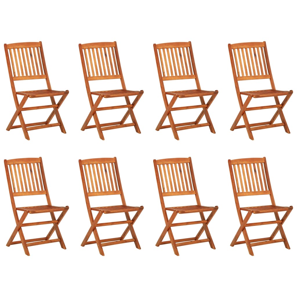 9 Piece Garden Dining Set 220x90x75 cm Solid Wood Acacia