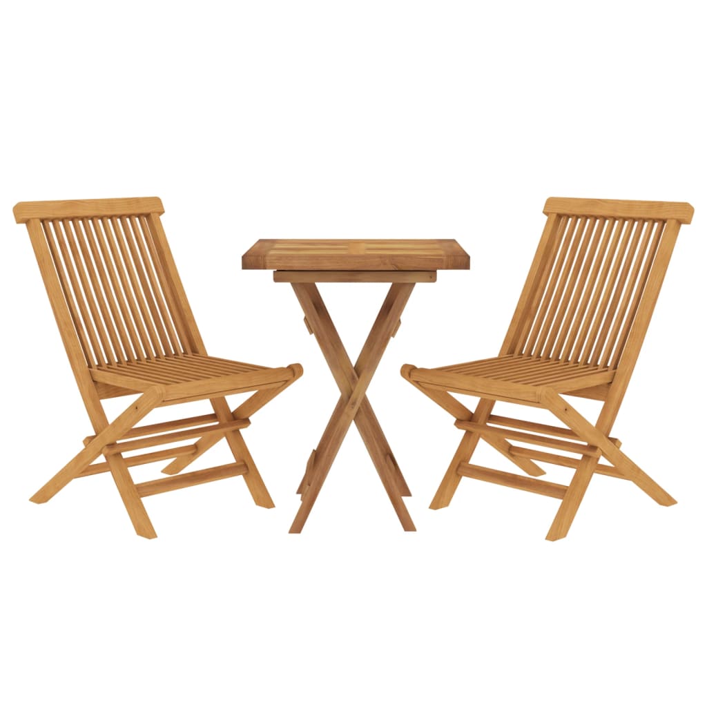 3 Piece Garden Dining Set Solid Wood Teak