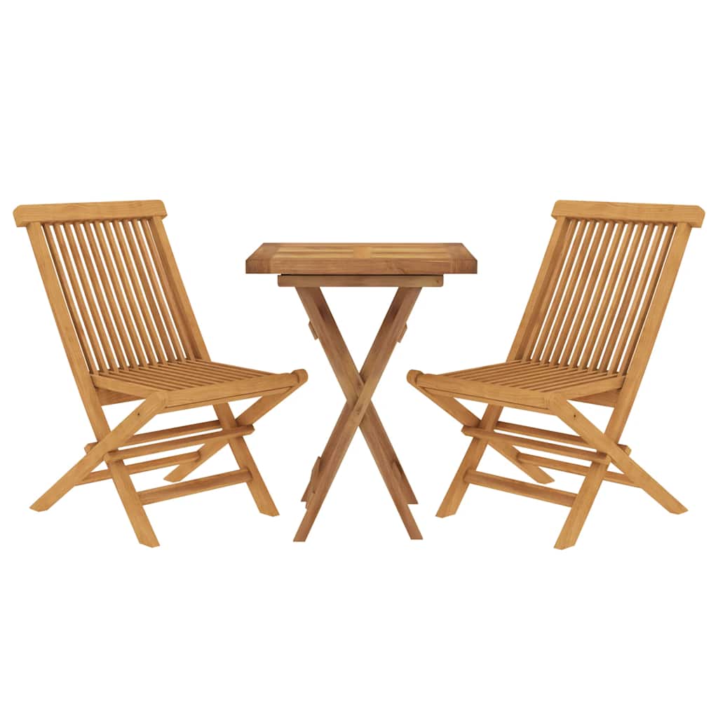 3 Piece Garden Dining Set Solid Wood Teak