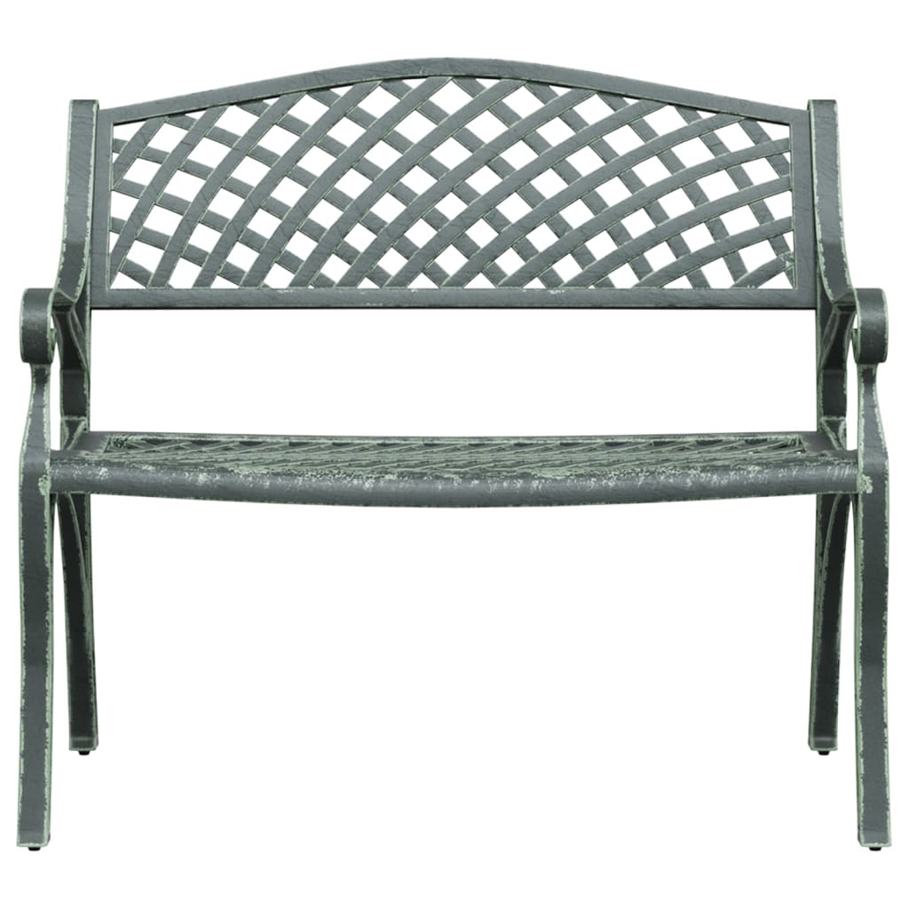 vidaXL Garden Bench 102 cm Cast Aluminium Green