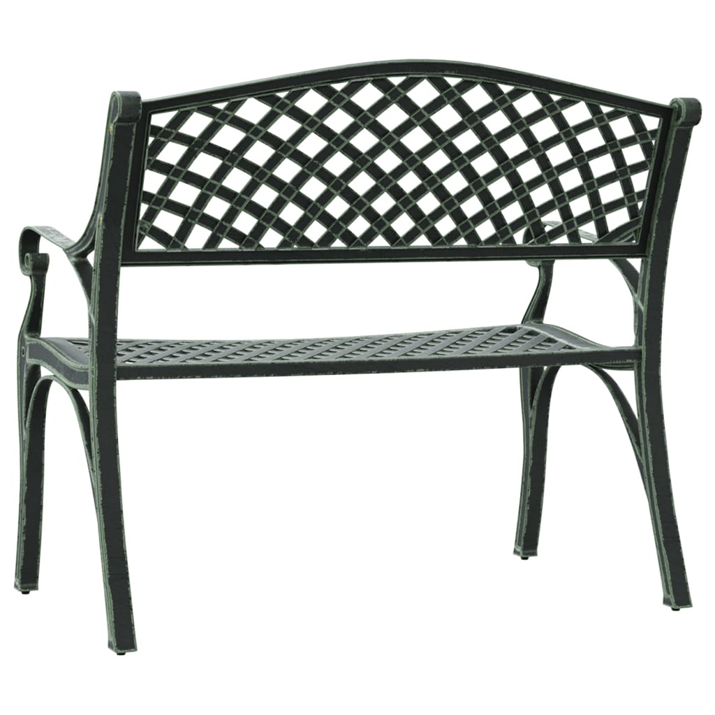vidaXL Garden Bench 102 cm Cast Aluminium Green
