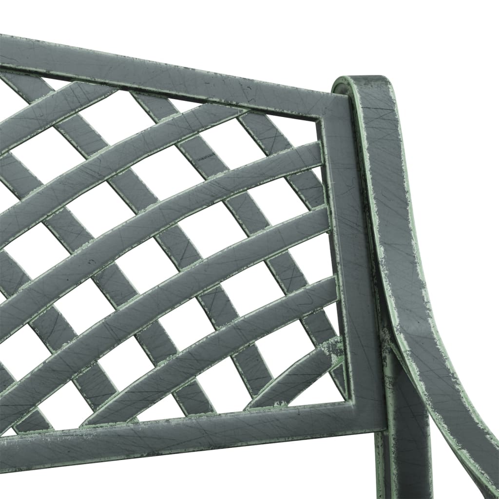 vidaXL Garden Bench 102 cm Cast Aluminium Green
