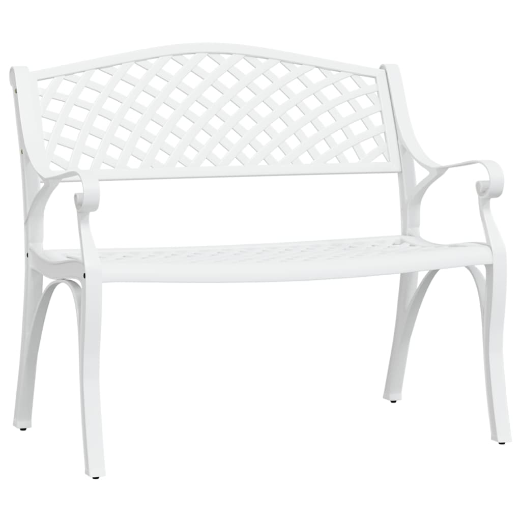 vidaXL Garden Bench 102 cm Cast Aluminium White