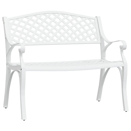 vidaXL Garden Bench 102 cm Cast Aluminium White