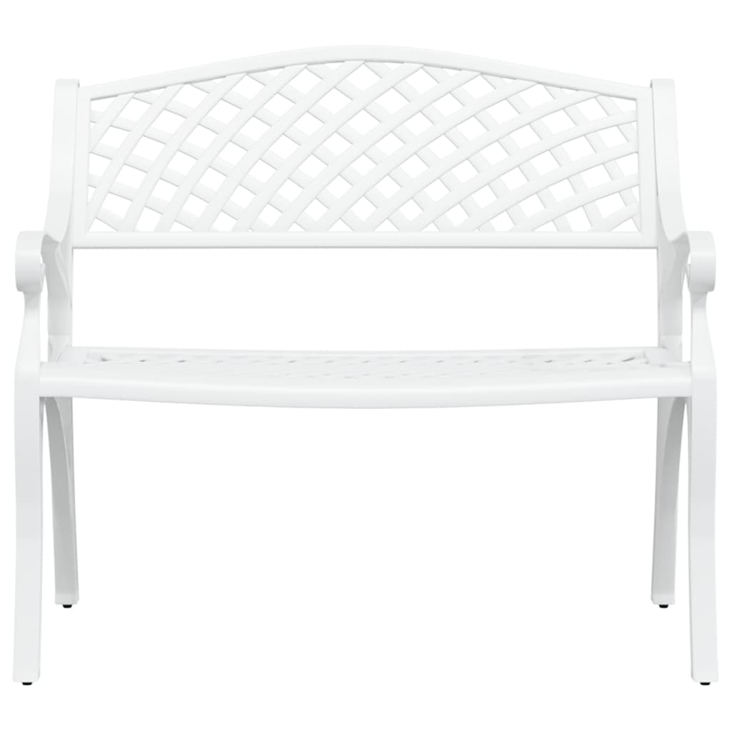 vidaXL Garden Bench 102 cm Cast Aluminium White