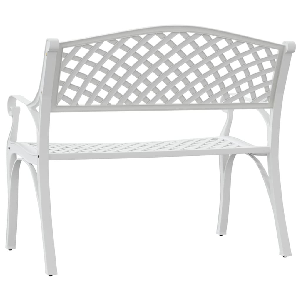 vidaXL Garden Bench 102 cm Cast Aluminium White