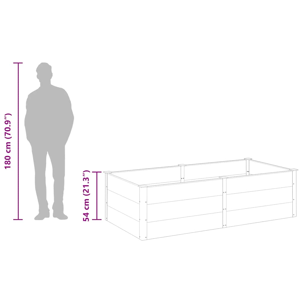 Garden Raised Bed 200x100x54 cm WPC Grey