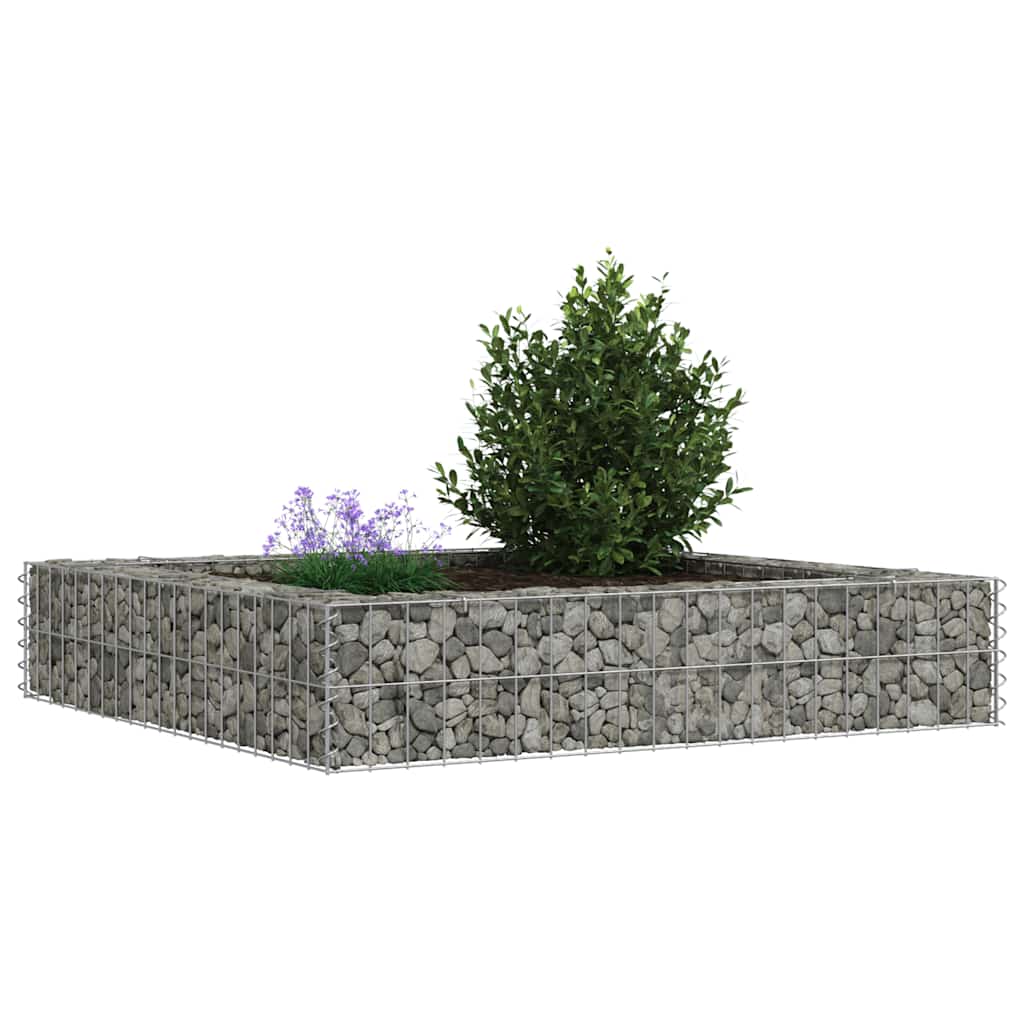 Gabion Raised Bed Galvanised Steel 100x100x20 cm