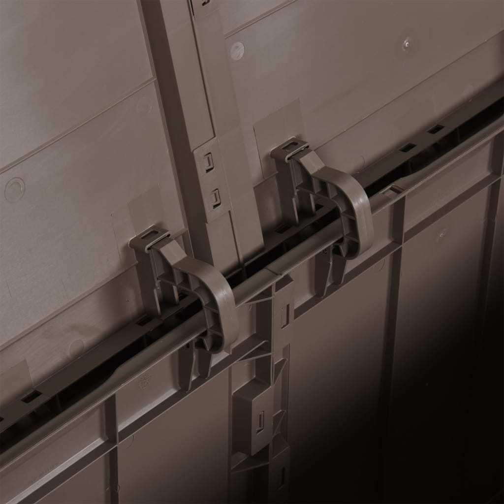 Garden Storage Box 180L Brown PP Wood Look