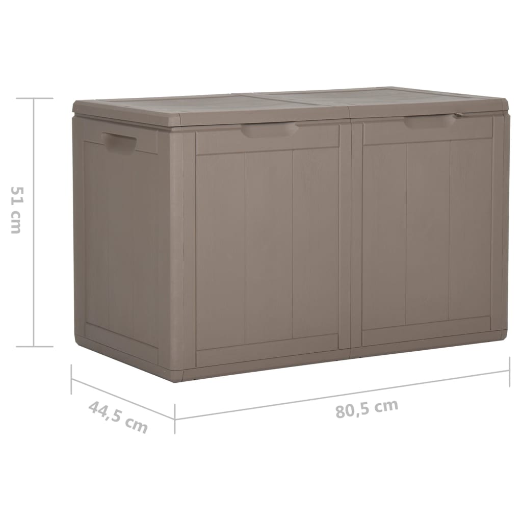 Garden Storage Box 180L Brown PP Wood Look