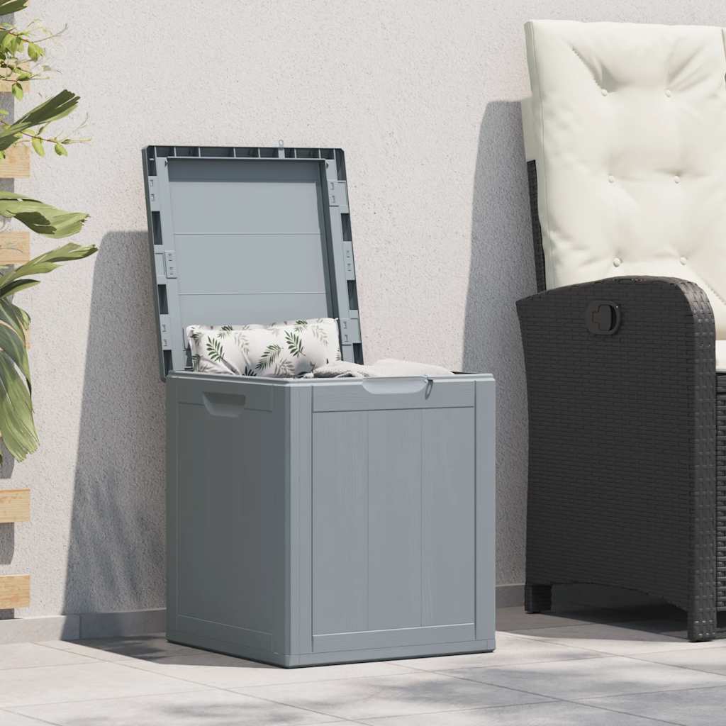 Garden Storage Box 90L Grey PP Wood Look