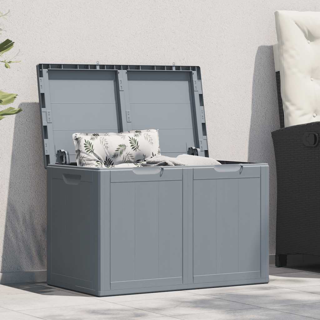 Garden Storage Box 180L Grey PP Wood Look