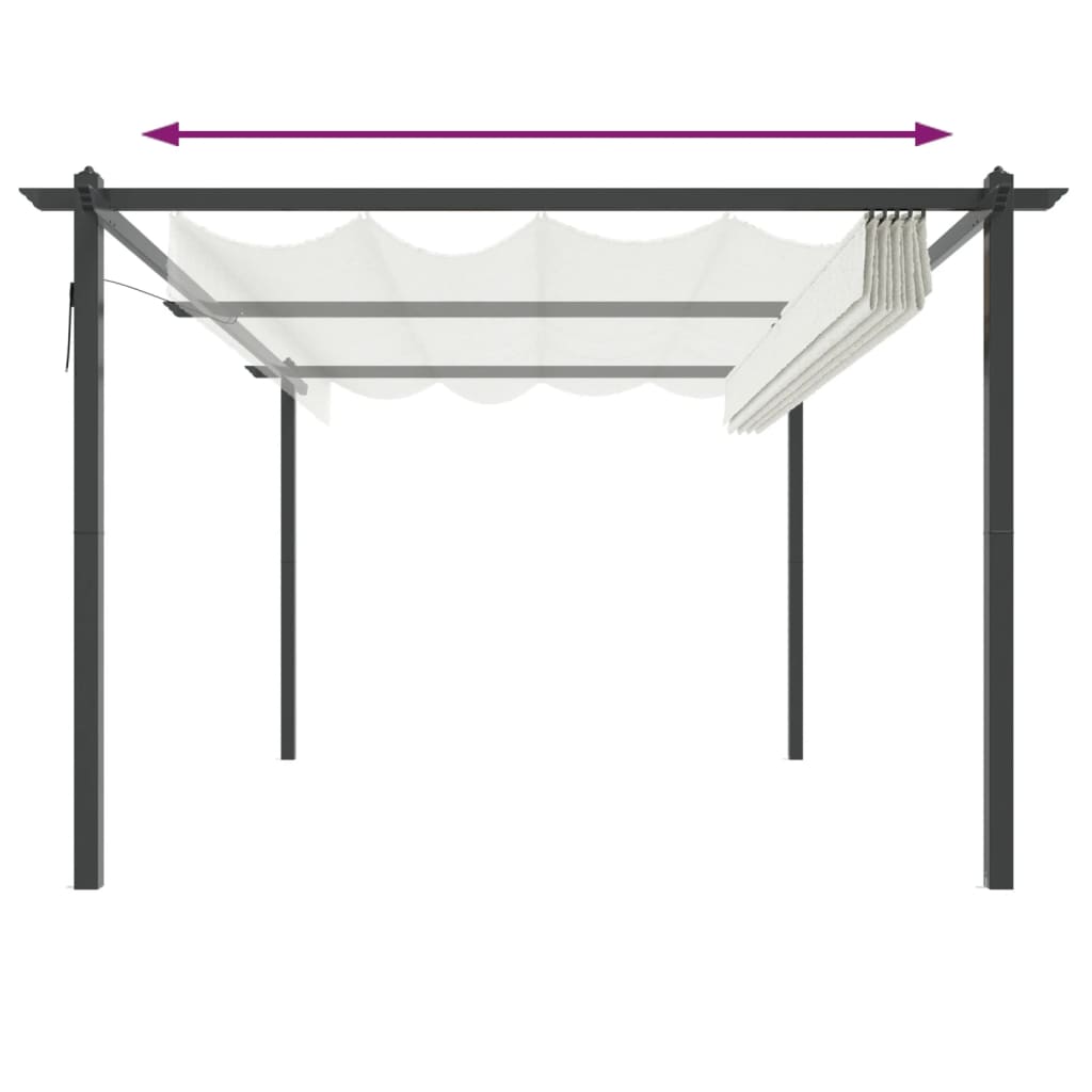 Garden Gazebo with Retractable Roof 4x3 m Cream