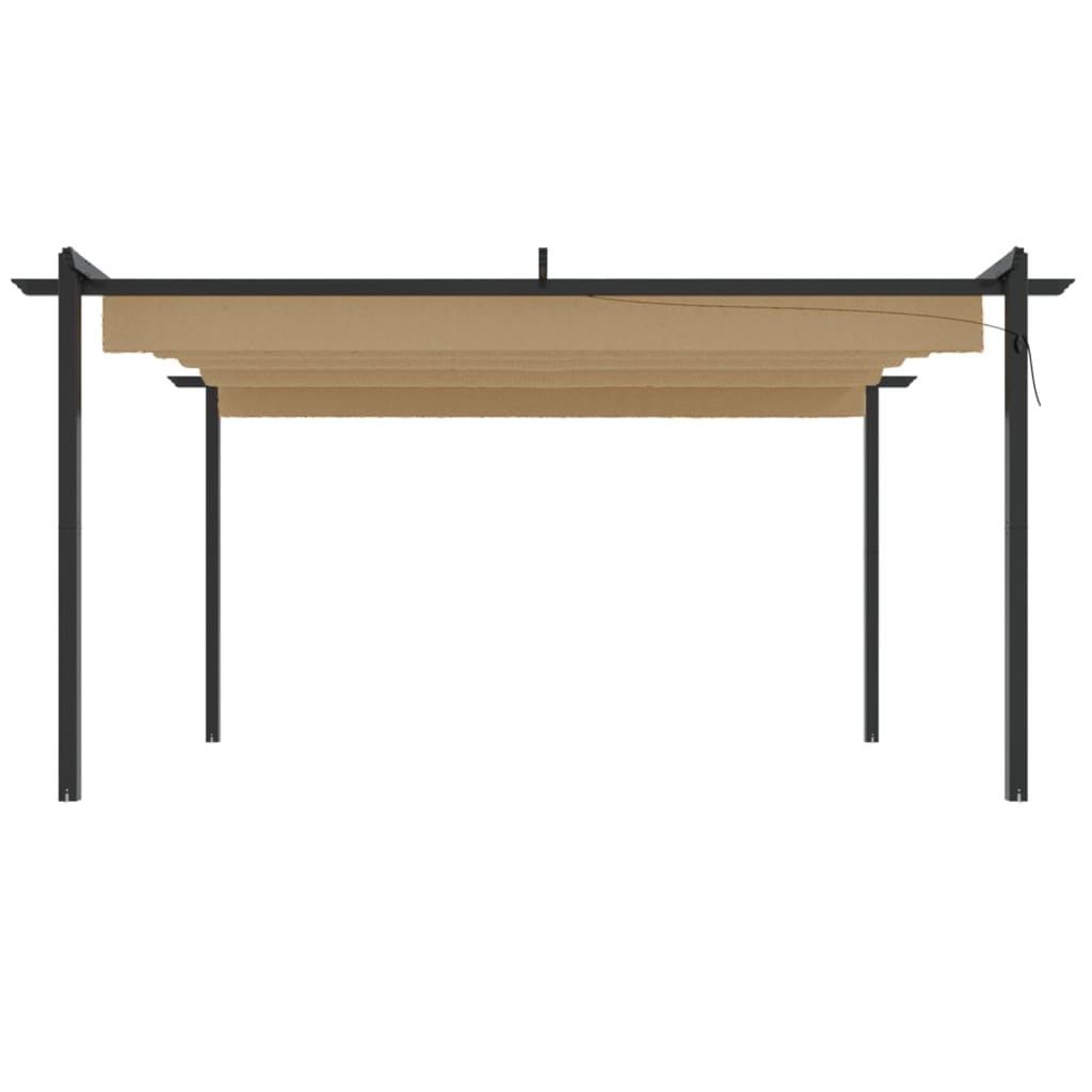 Garden Gazebo with Retractable Roof 4x3 m Taupe