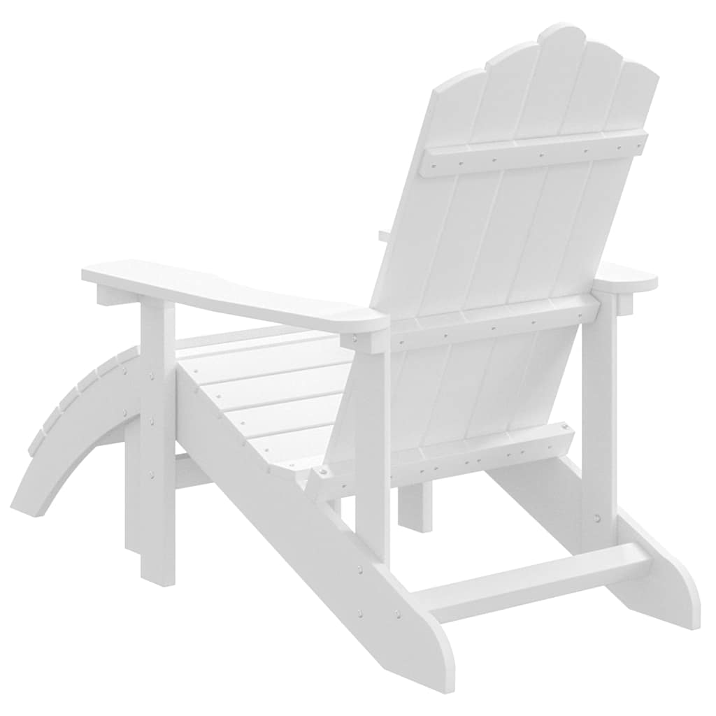 Garden Adirondack Chair with Footstool HDPE White