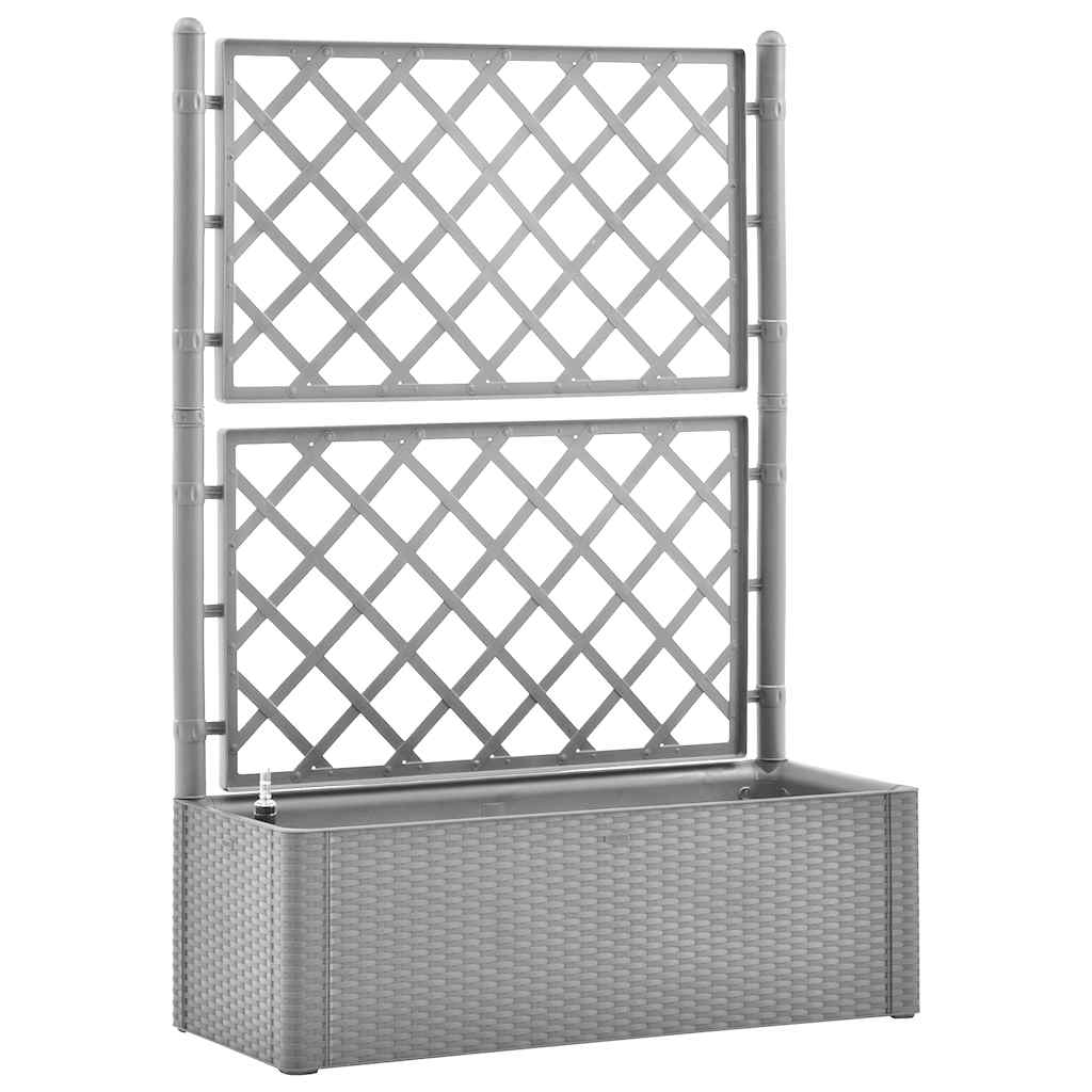 Garden Raised Bed with Trellis and Self Watering System Grey