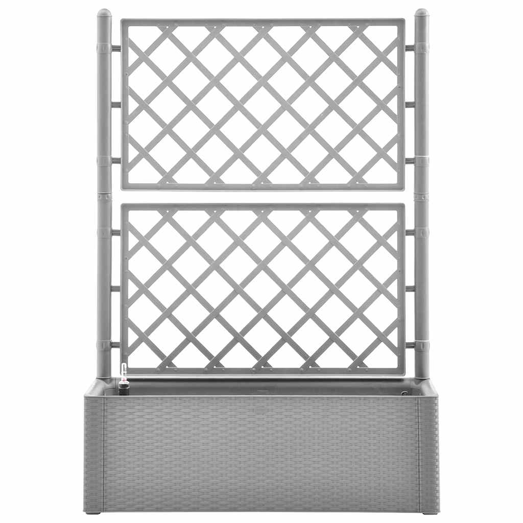 Garden Raised Bed with Trellis and Self Watering System Grey