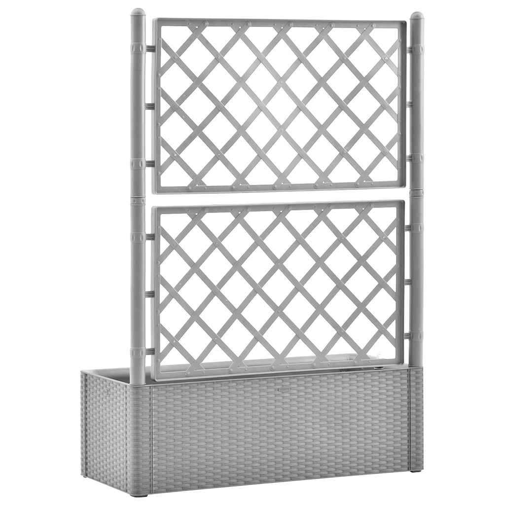 Garden Raised Bed with Trellis and Self Watering System Grey