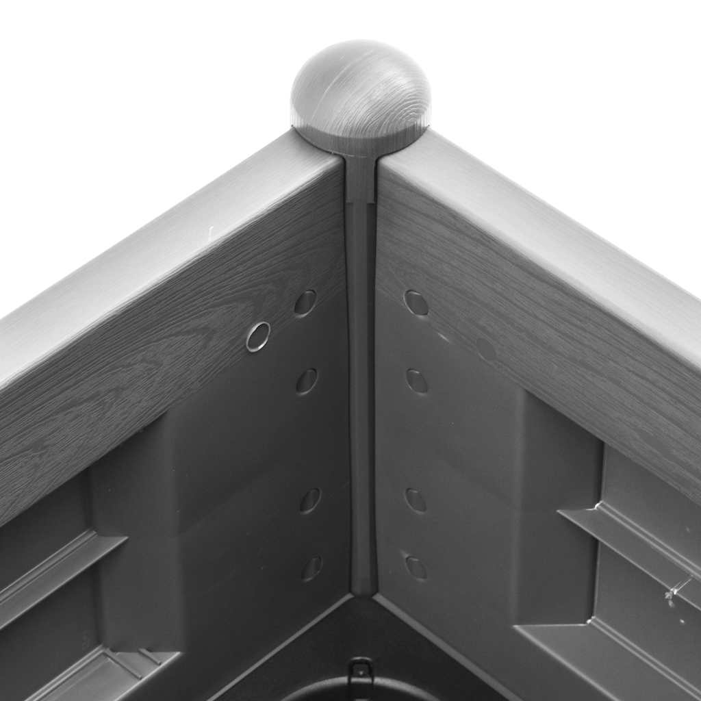 Garden Raised Bed PP Stone Grey 100x43x35 cm