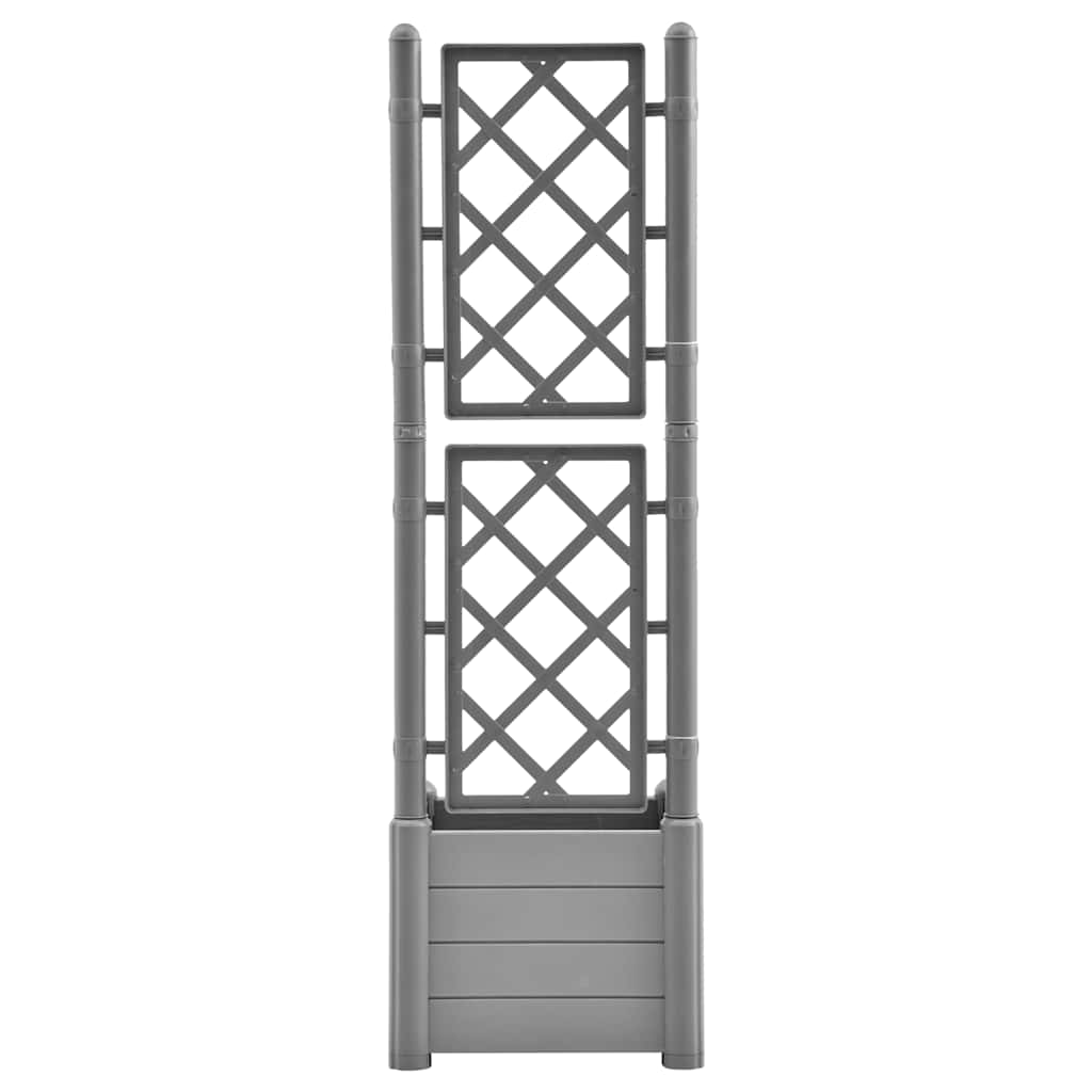 Garden Planter with Trellis 43x43x142 cm PP Stone Grey