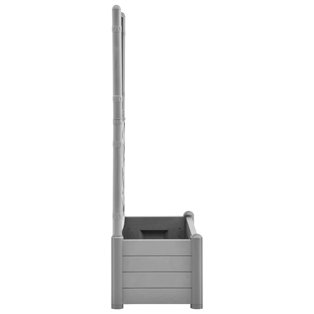 Garden Planter with Trellis 100x43x142 cm PP Stone Grey