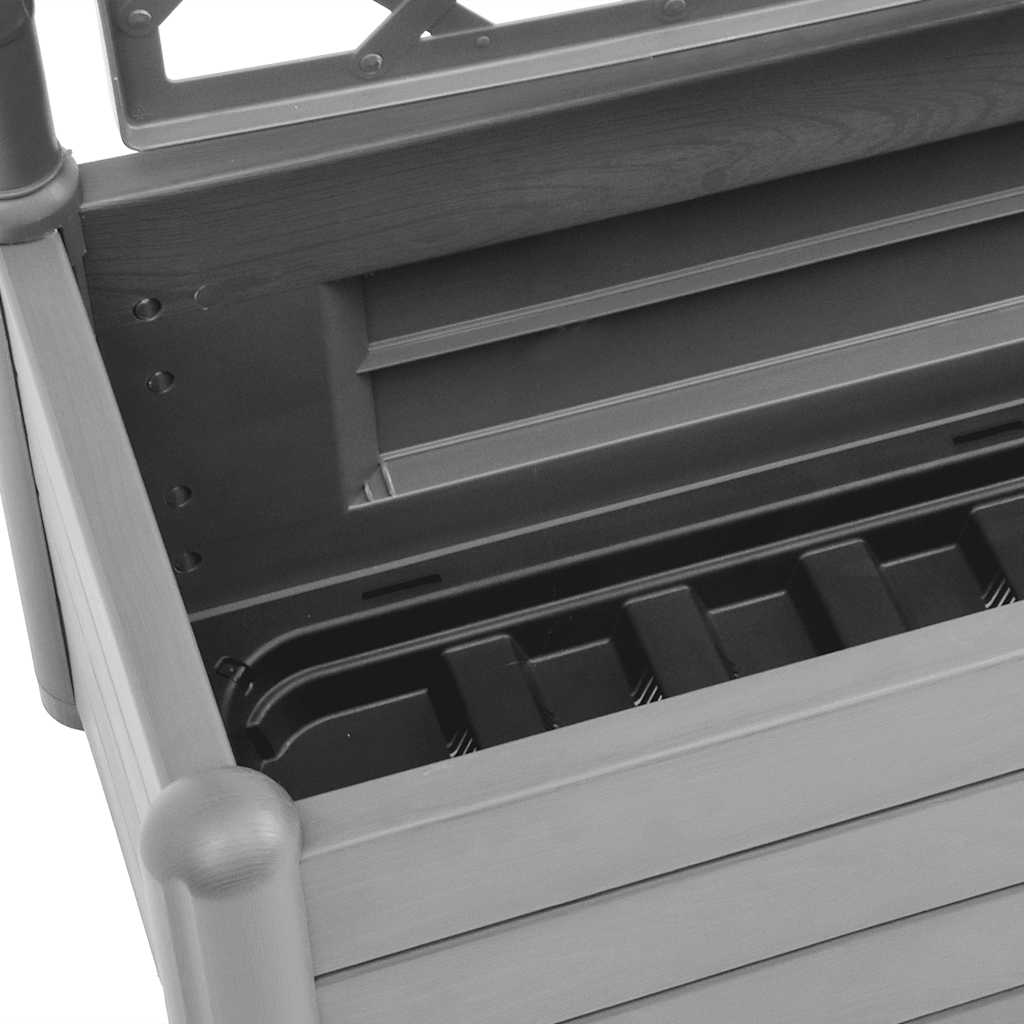 Garden Planter with Trellis 100x43x142 cm PP Stone Grey