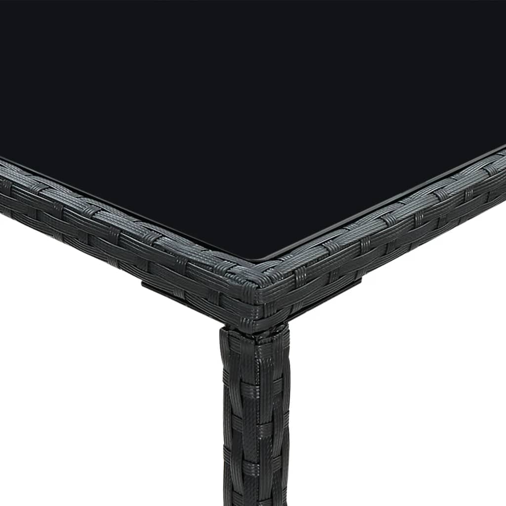 5 Piece Garden Bar Set with Cushions Poly Rattan Black