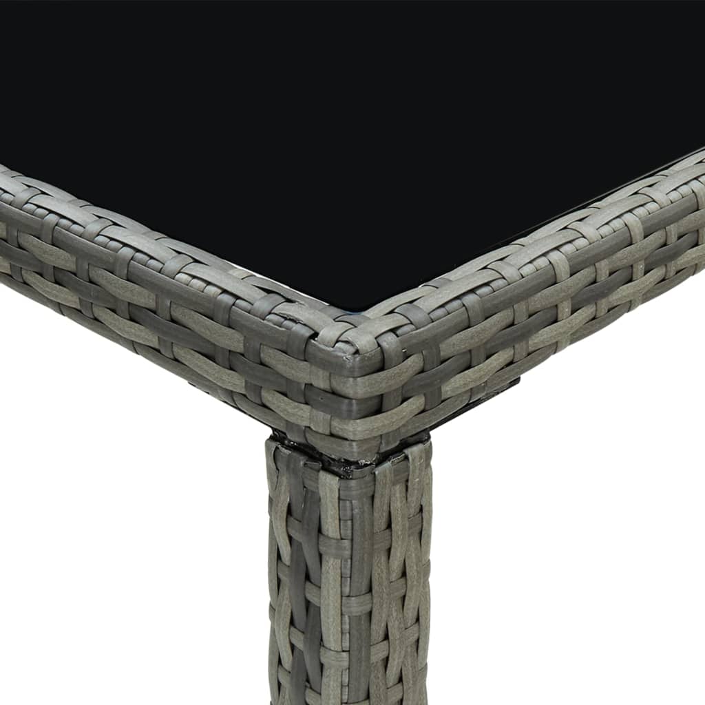 5 Piece Garden Bar Set with Cushions Poly Rattan Grey