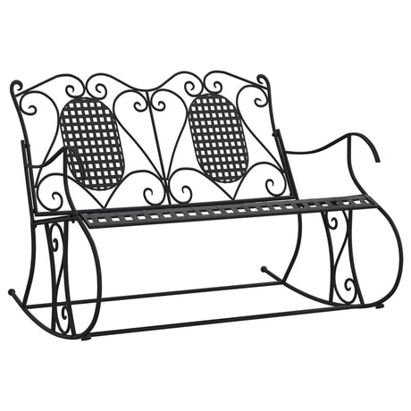 vidaXL 2-Seater Rocking Bench 113 cm Black Steel