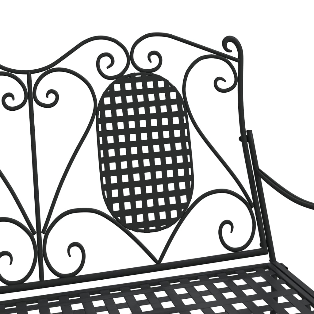 vidaXL 2-Seater Rocking Bench 113 cm Black Steel