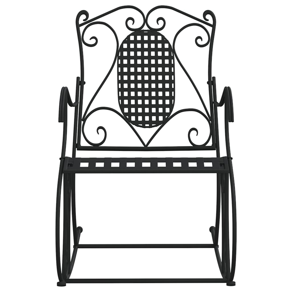 vidaXL Rocking Bench 84 cm Black Steel