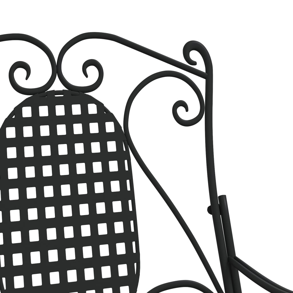 vidaXL Rocking Bench 84 cm Black Steel