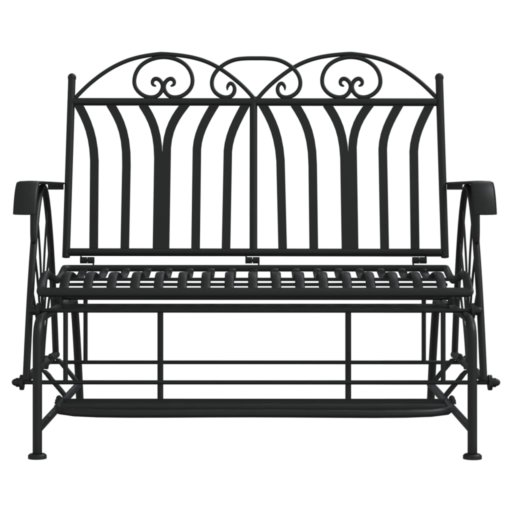 vidaXL 2-Seater Glider Bench 114 cm Black Steel