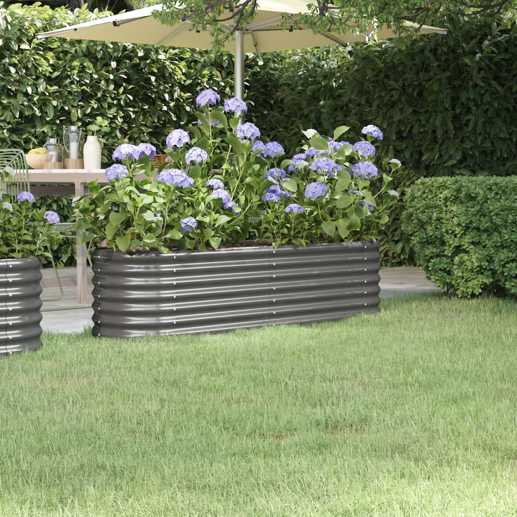 Garden Raised Bed Galvanised Steel 152x40x36 cm Grey