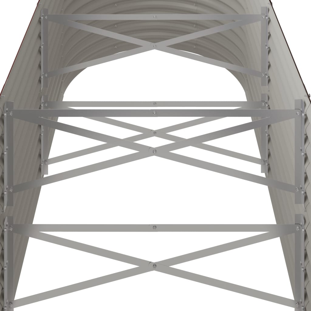 Garden Raised Bed Galvanised Steel 224x40x36 cm Brown