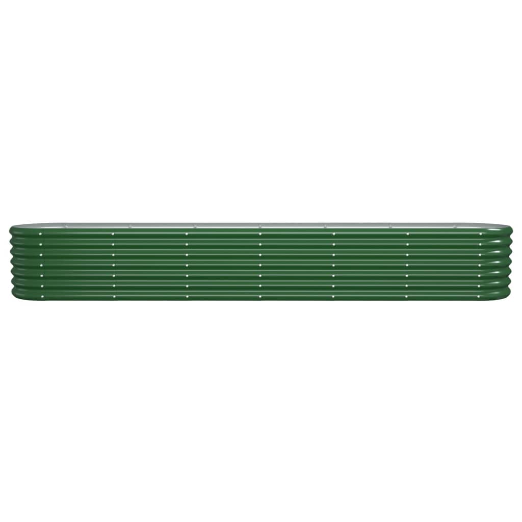 Garden Raised Bed Galvanised Steel 260x40x36 cm Green