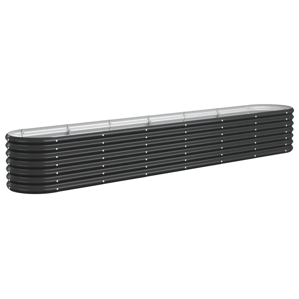 Garden Raised Bed Galvanised Steel 260x40x36 cm Anthracite
