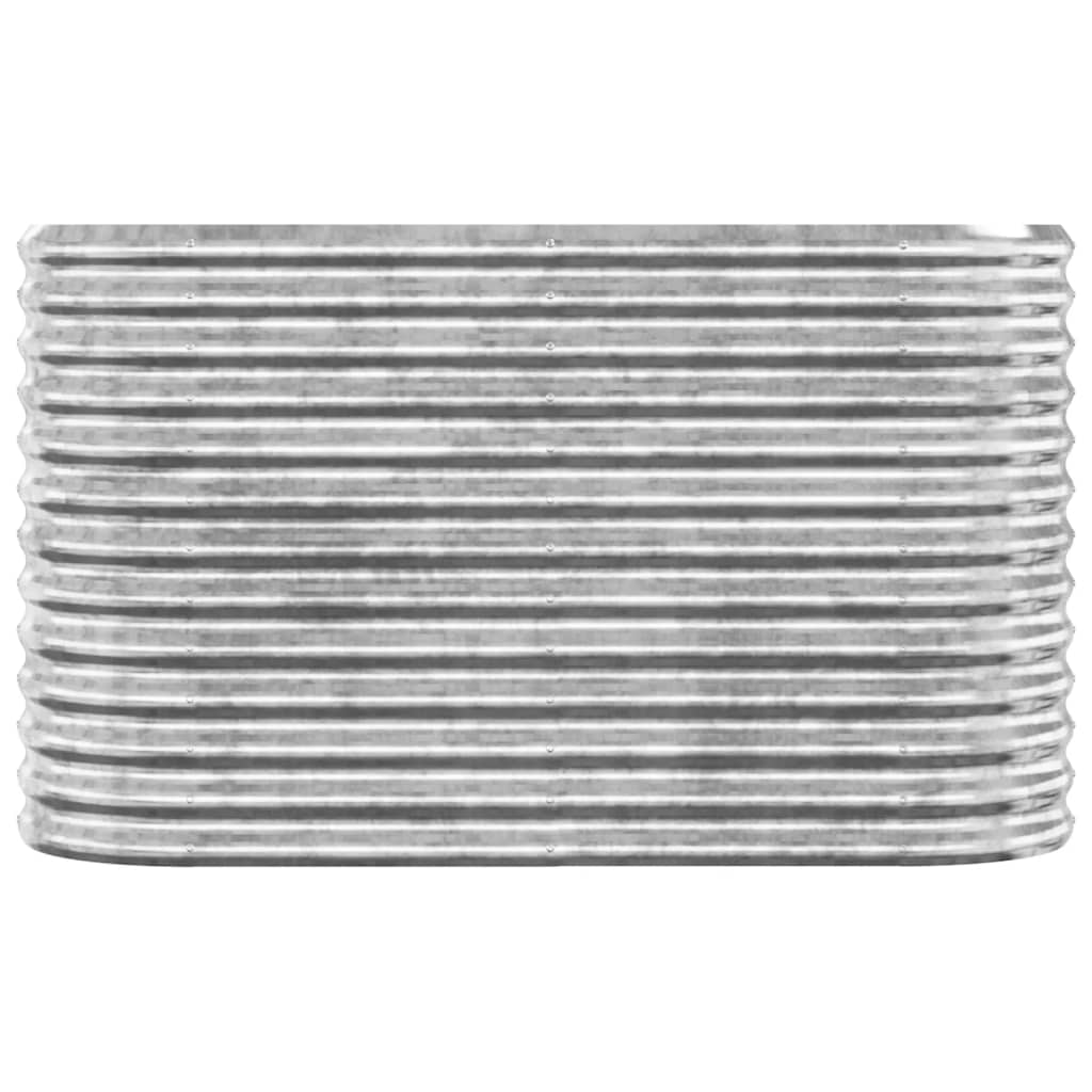 Garden Raised Bed Galvanised Steel 114x40x68 cm Silver