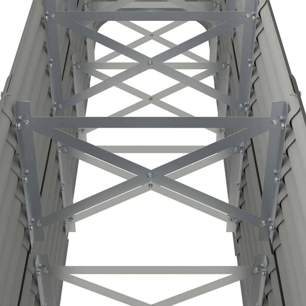 Garden Raised Bed Galvanised Steel 224x40x68 cm Grey