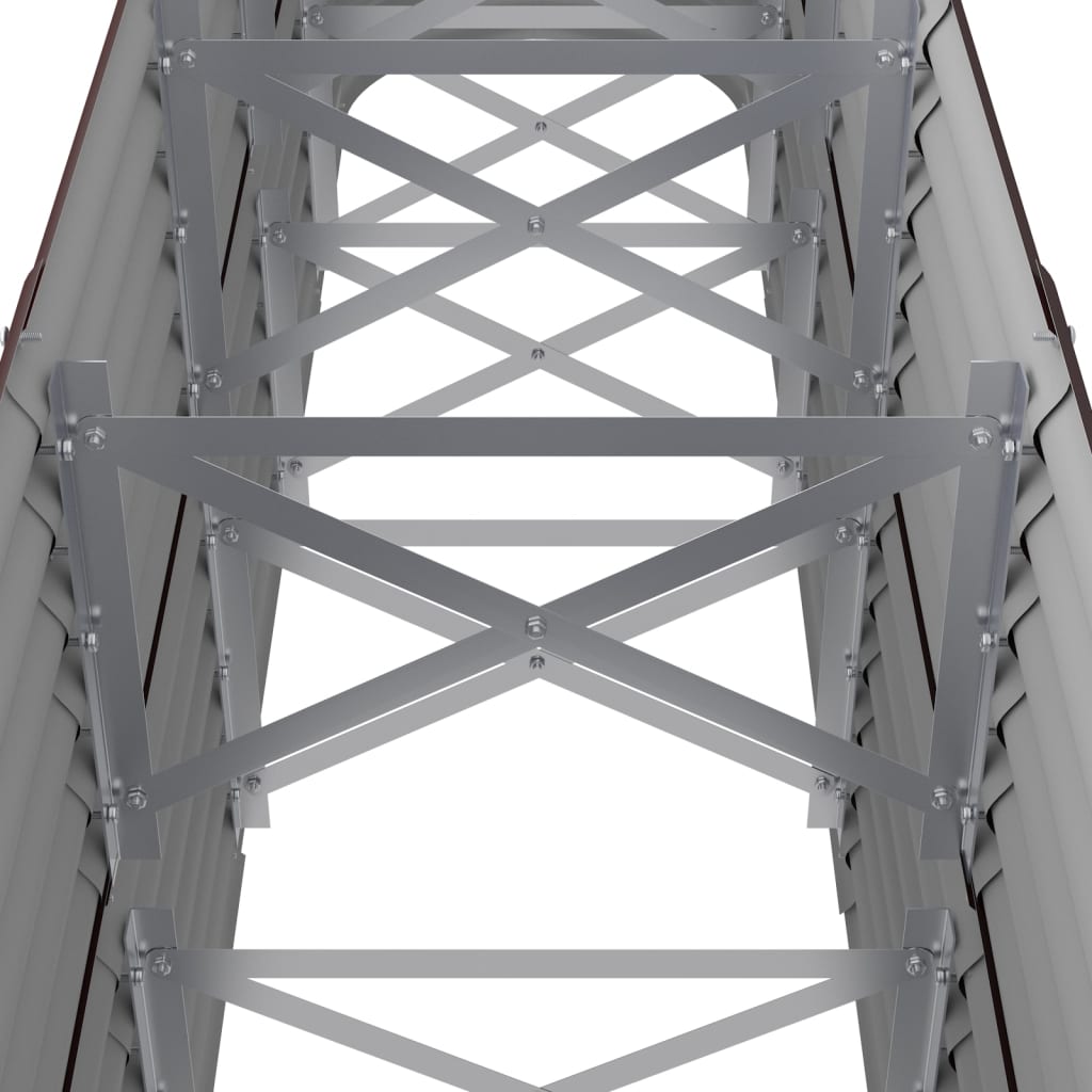 Garden Raised Bed Galvanised Steel 224x40x68 cm Brown