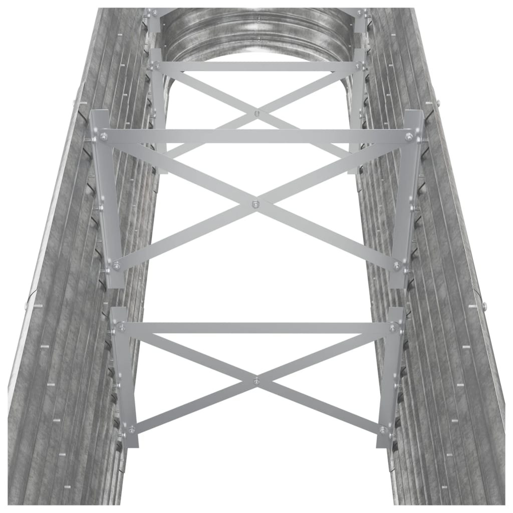 Garden Raised Bed Galvanised Steel 260x40x68 cm Silver