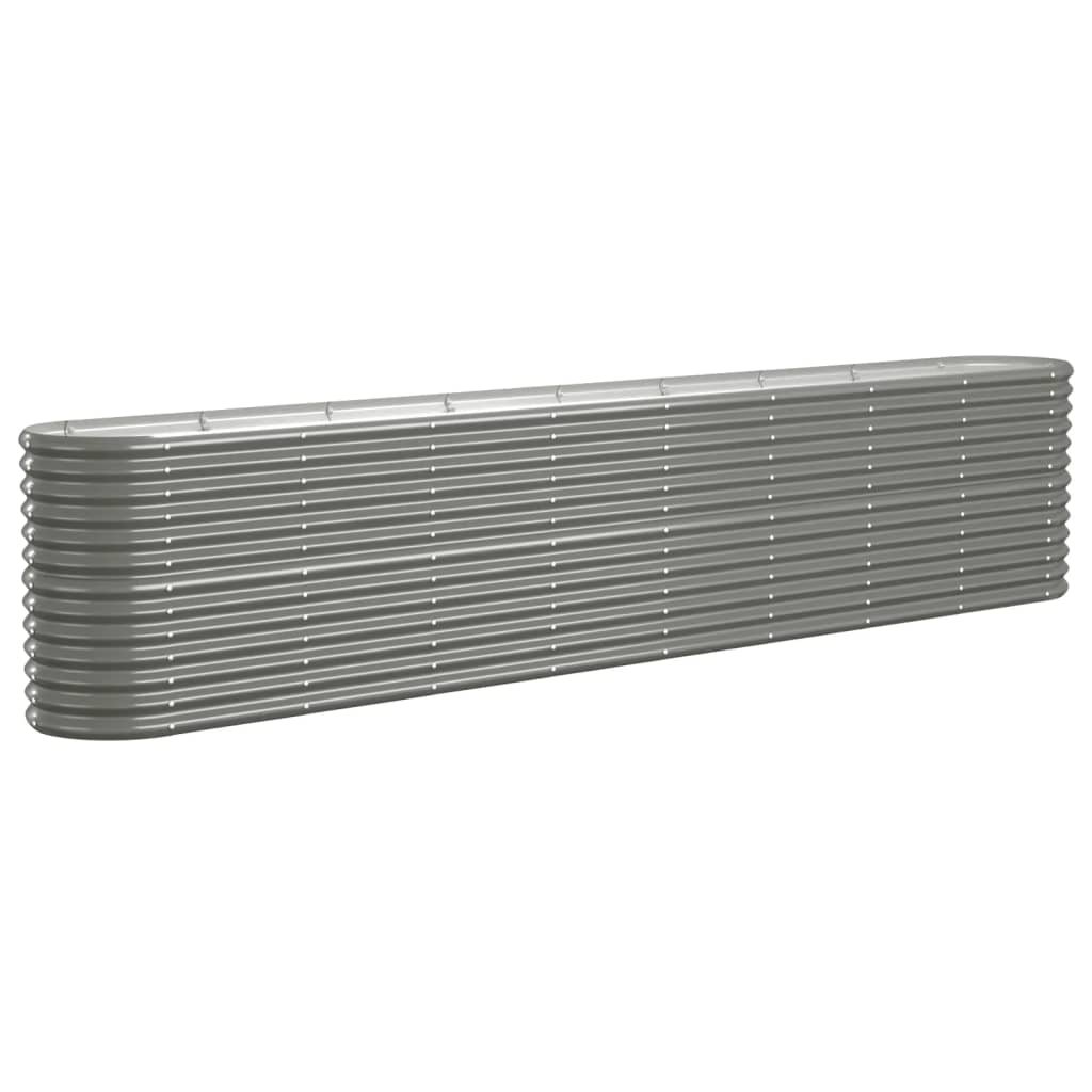 Garden Raised Bed Galvanised Steel 332x40x68 cm Grey