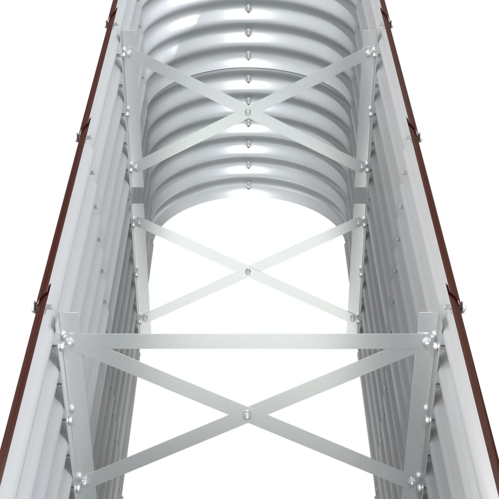 Garden Raised Bed Galvanised Steel 332x40x68 cm Brown