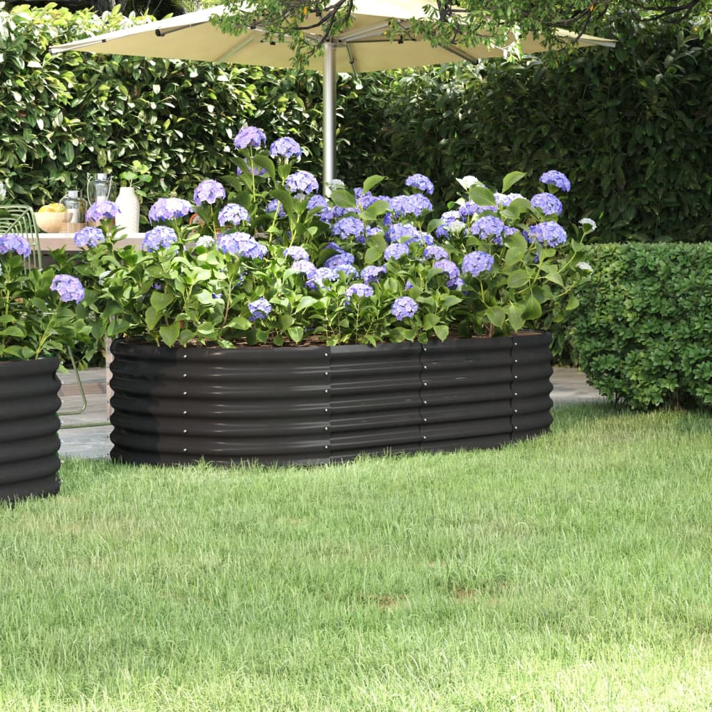 Garden Raised Bed Galvanised Steel 152x80x36 cm Anthracite