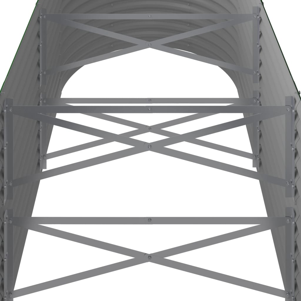 Garden Raised Bed Galvanised Steel 296x80x68 cm Green