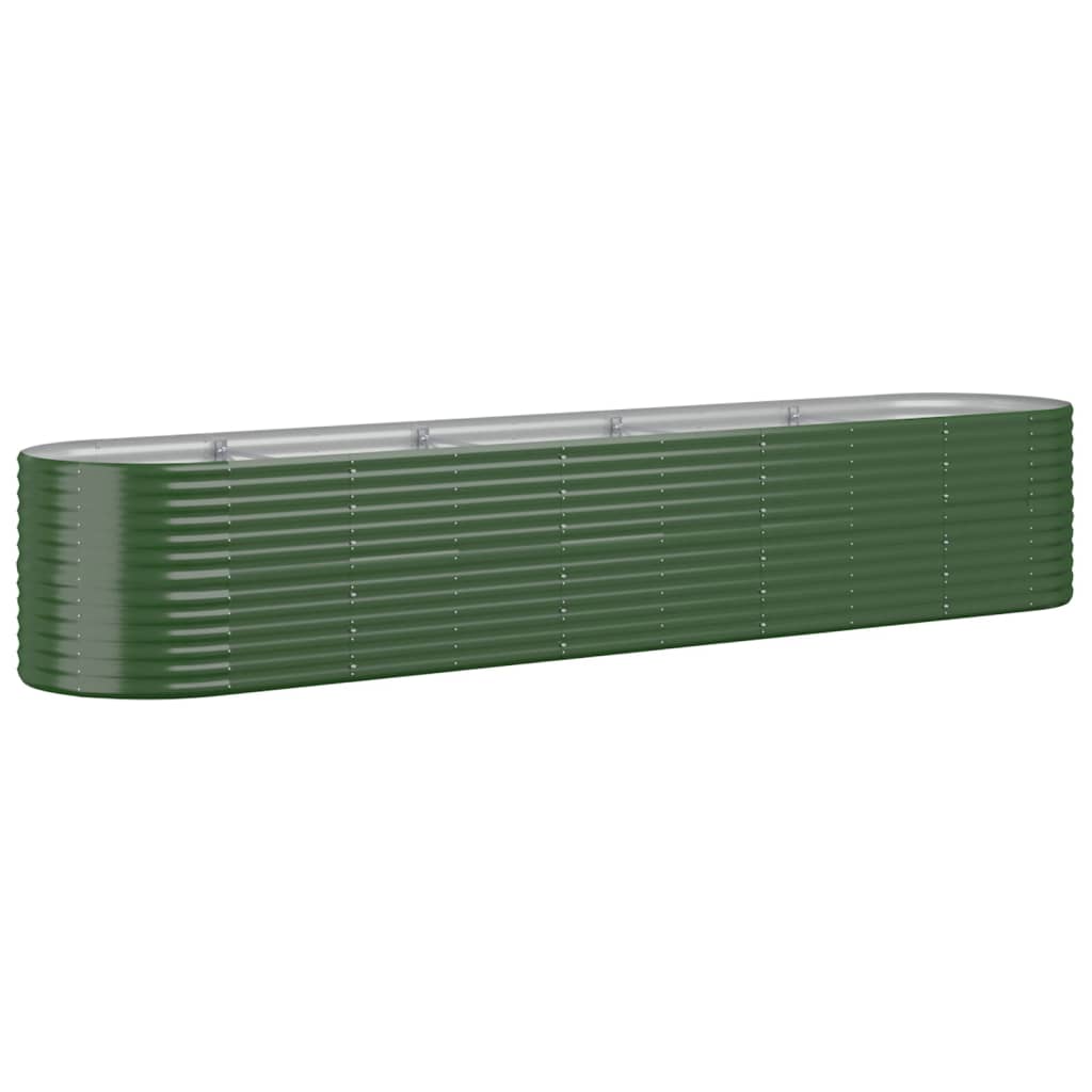 Garden Raised Bed Galvanised Steel 368x80x68 cm Green