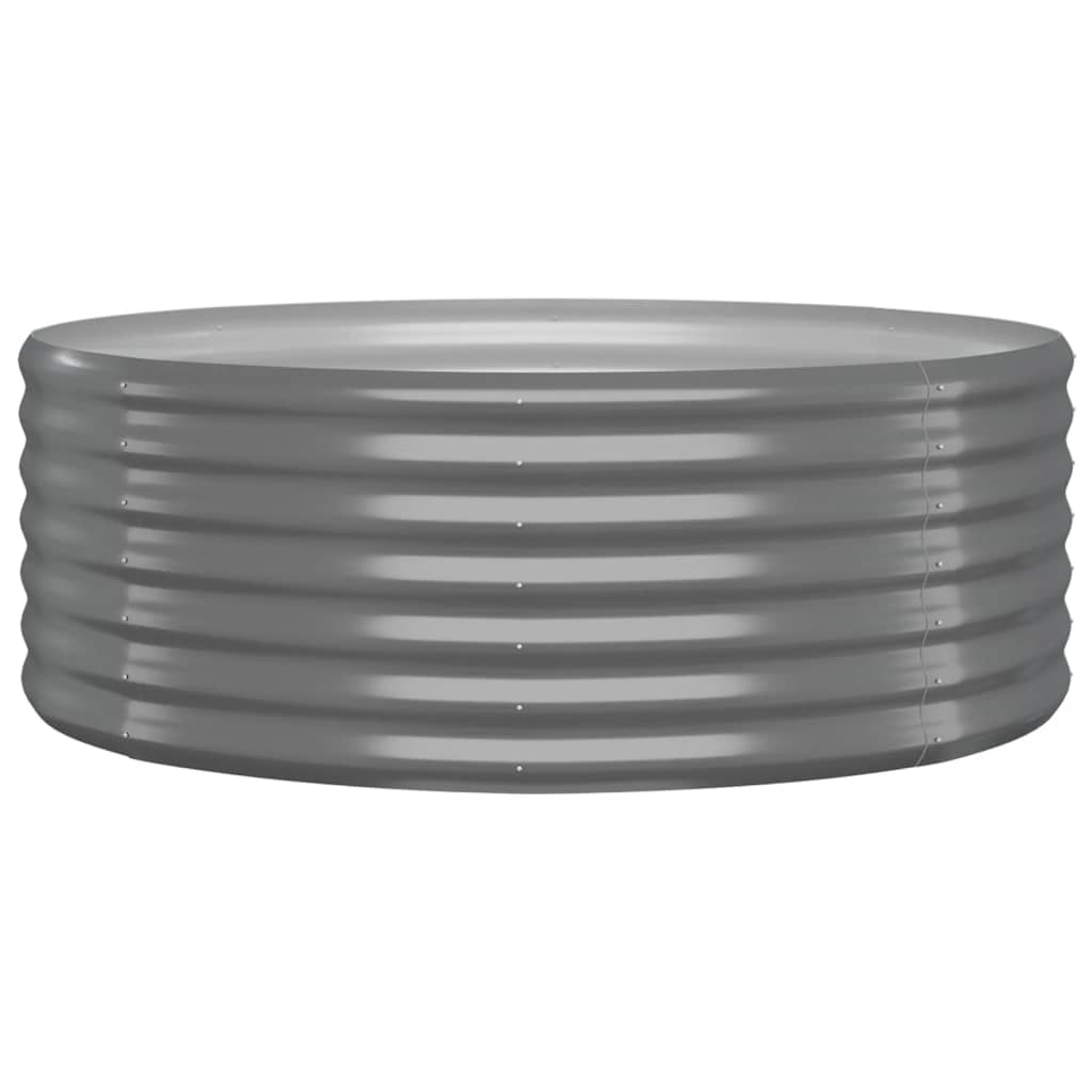 Garden Raised Bed Galvanised Steel 100x100x36 cm Grey