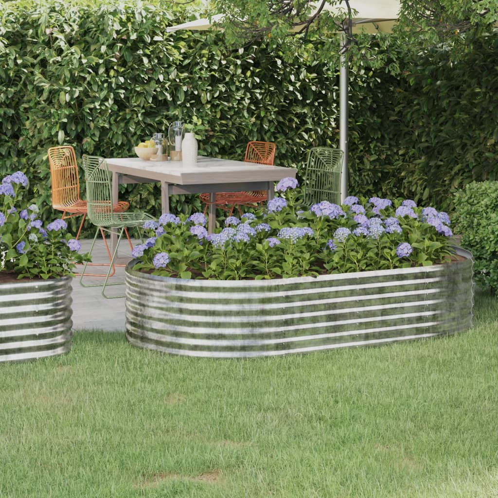 Garden Raised Bed Galvanised Steel 175x100x36 cm Silver