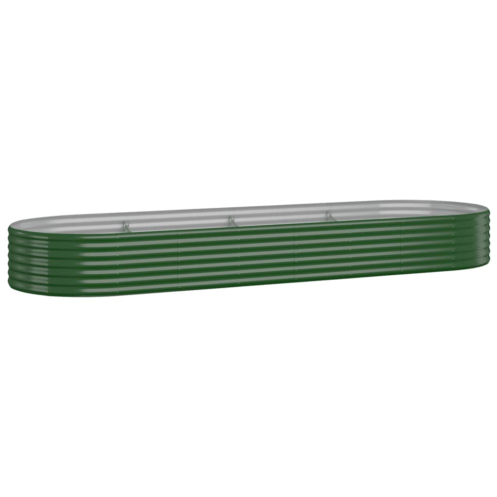 Garden Raised Bed Galvanised Steel 322x100x36 cm Green